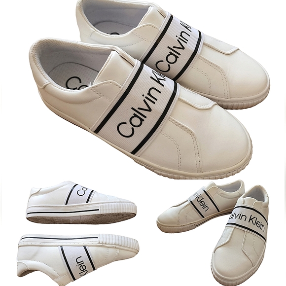Calvin Klein Shoes - ☆Calvin Klein White & Black Slip-On Womens Sneakers☆